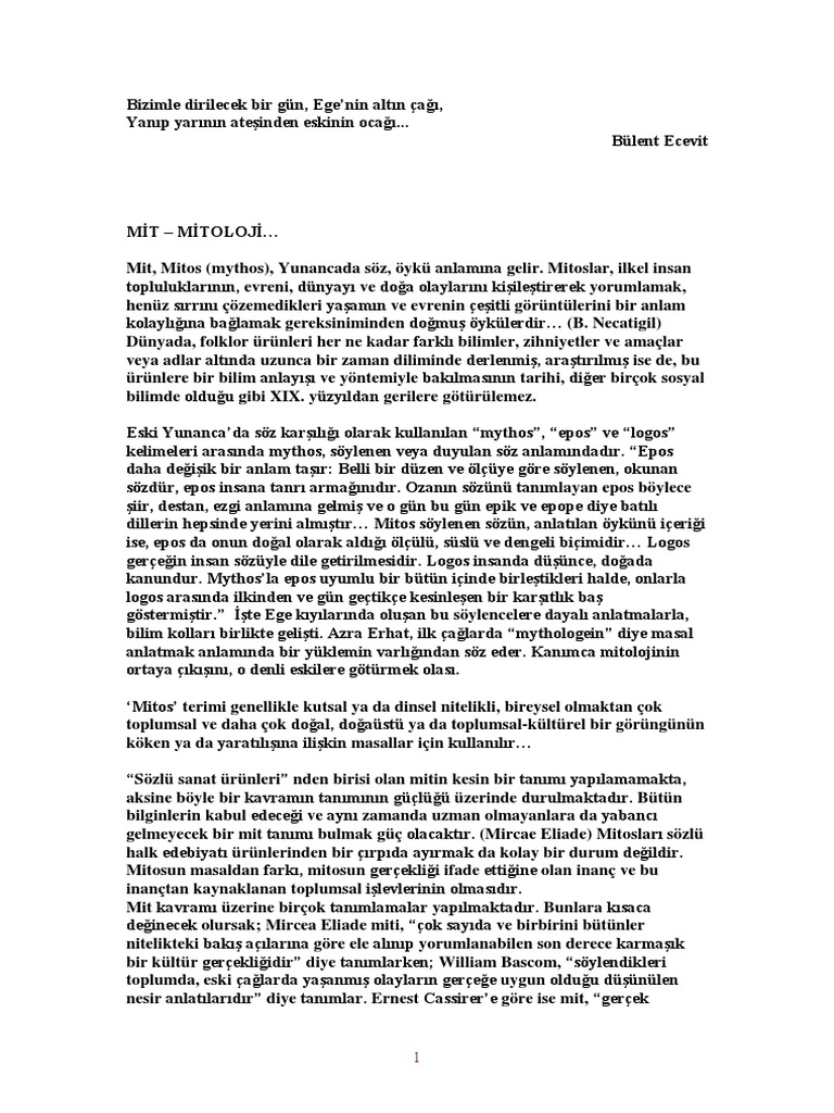 Ders 1 Mit Mitoloji Pdf