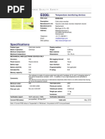 Specifications: Temperature Monitoring Devices