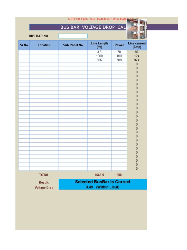 Busbar Voltage Drop Calculation Guide | PDF | Electromagnetism ...