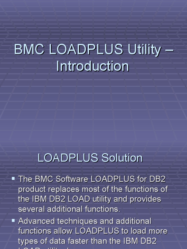 BMC LOADPLUS Utility - Introduction | PDF | Database Index | Software ...