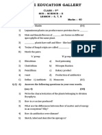 Shinde Education Gallery: Class:-9 Sub: - Science - Ii LESSON: - 6, 7, 8 Time: - 2 HR Marks: - 40