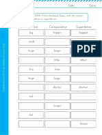 Grammar Comparatives and Superlatives Size