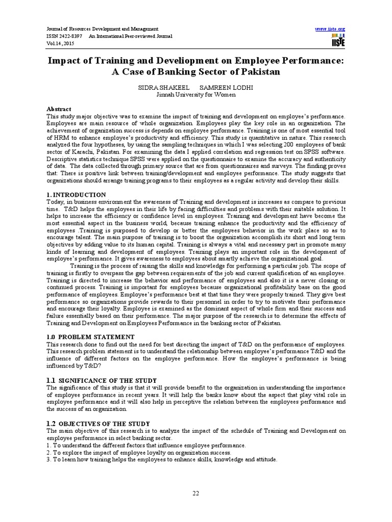 IMPACT OF TRAINING AND DEVELOPMENT ON EMPLOYEE PERFORMANCE PDF intelligence overview