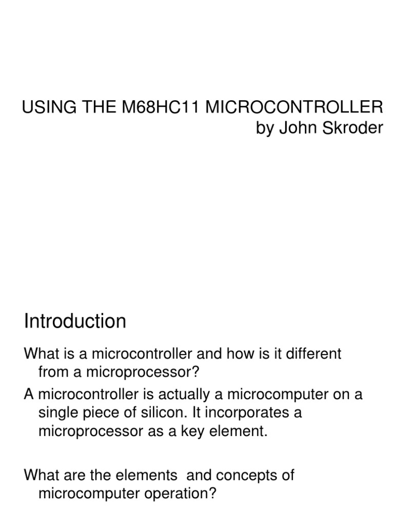 M68HC11 | PDF | Microcontroller | Assembly Language