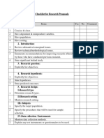 Checklist For Research Proposals