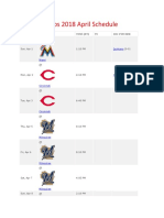 Cubs 2018 Schedule