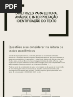 Diretrizes Para Leitura, Análise e Interpretação