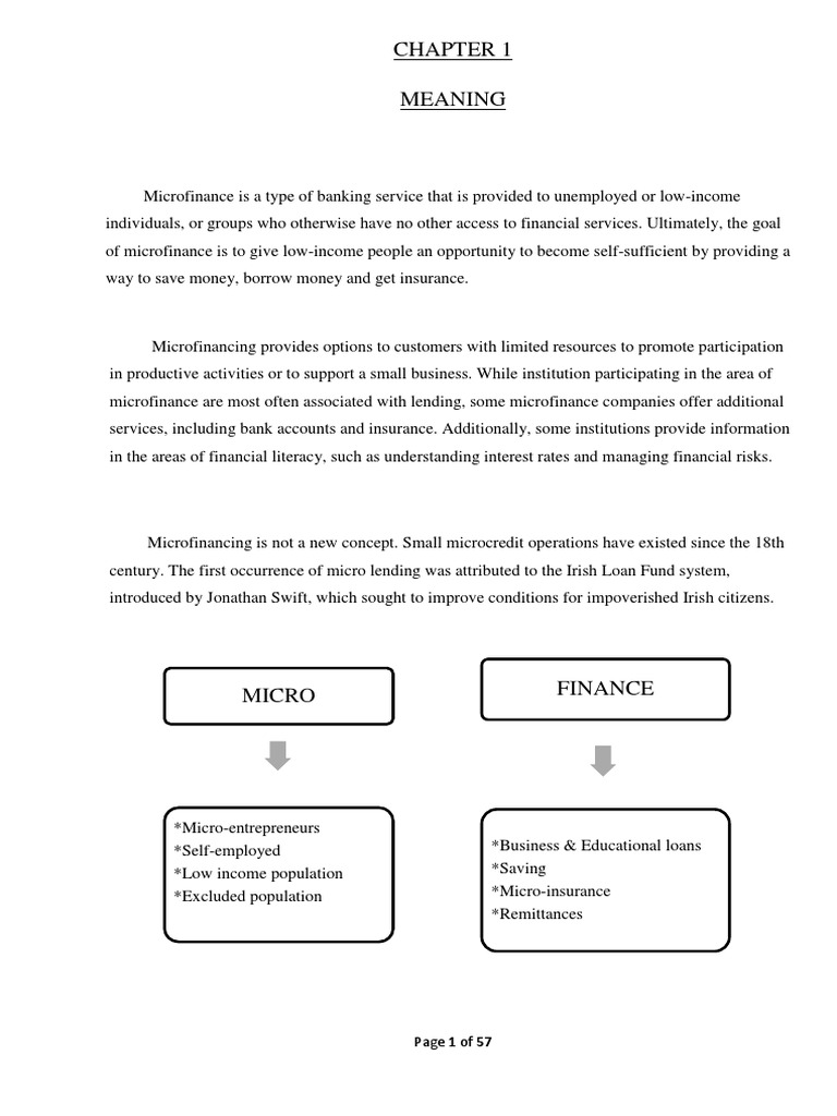 Understanding Microfinance Services | PDF | Microfinance | Microcredit