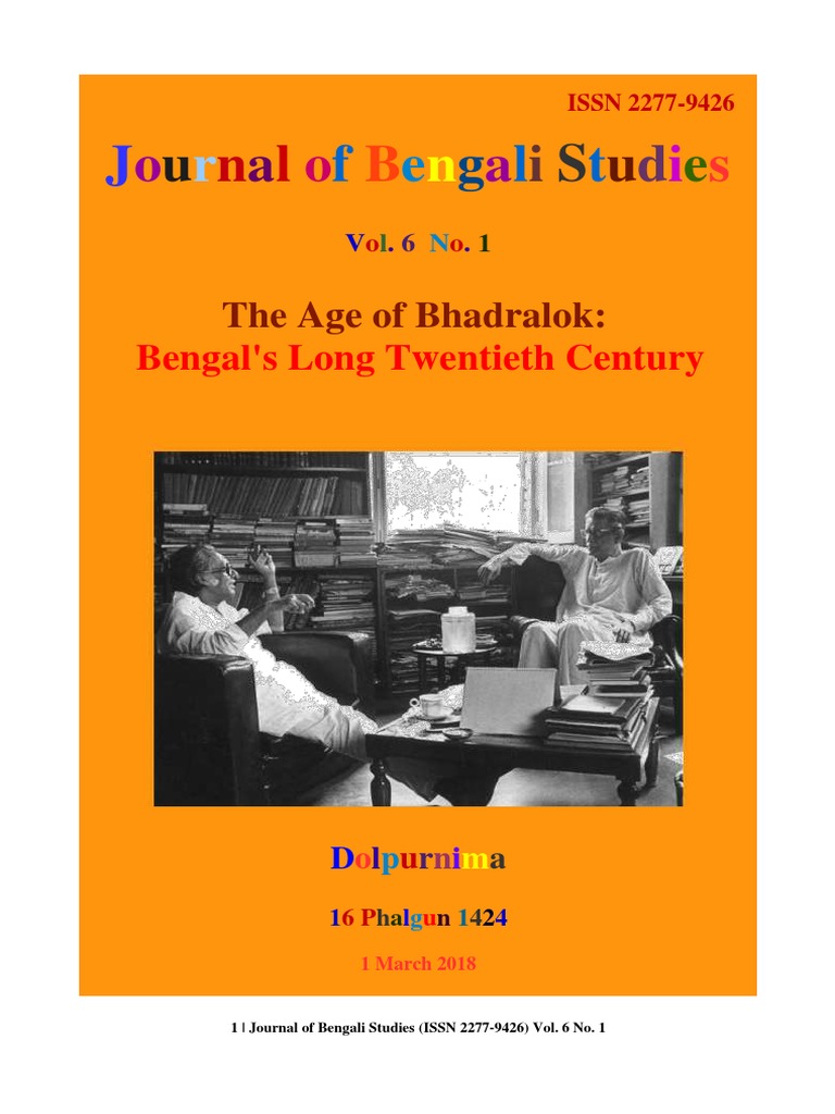 Journal of Bengali Studies Vol.6 No.1 Rabindranath Tagore Bengal