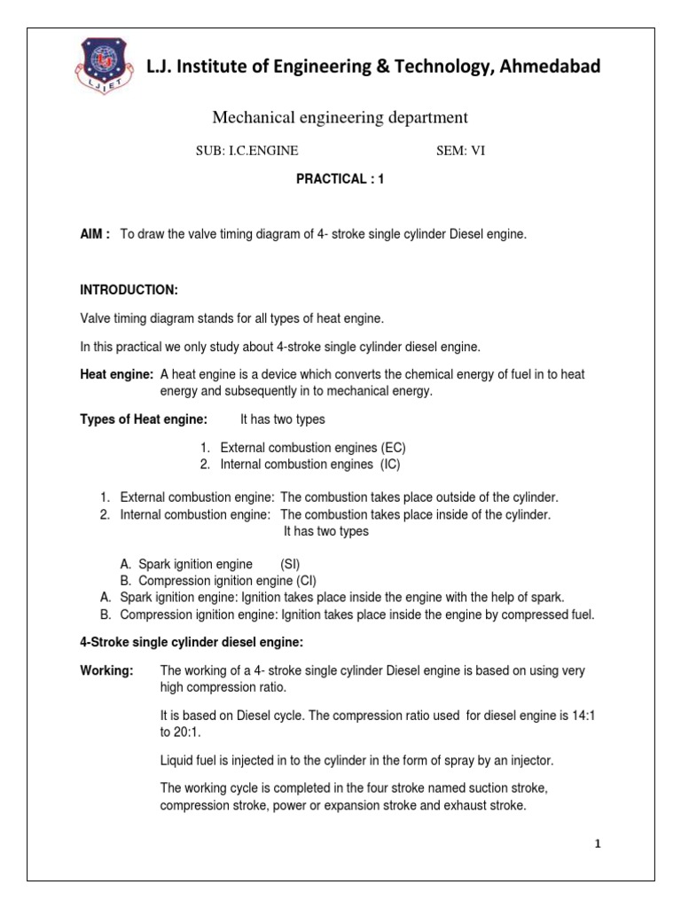 Valve Timing Diagram PDF | PDF | Ignition System | Internal Combustion