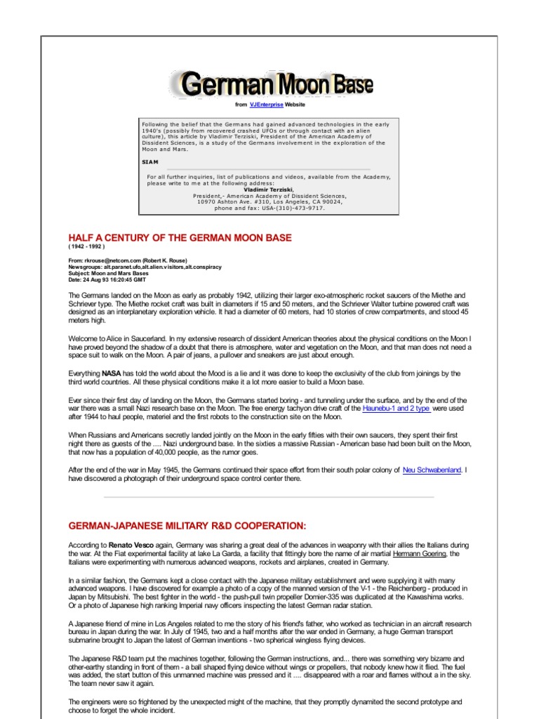 German Moon and Mars Exploration Theories | PDF | Atmosphere Of Earth ...