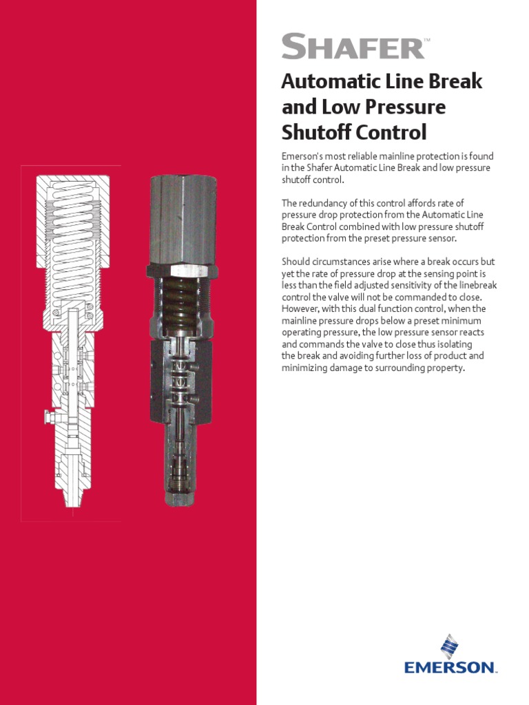 Shafer Automatic Line Break Control | PDF | Valve | Mechanical Engineering