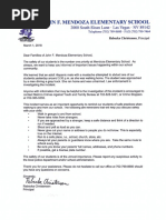 Mendoza ES Parent Letter 3-1-18