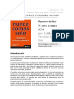 LEADER SUMMARIES - Resumen Del Libro - Nunca Comas Solo - Networking Para Optimizar Tus Relaciones Personales - Por Keith Ferrazzi y Tahl Raz