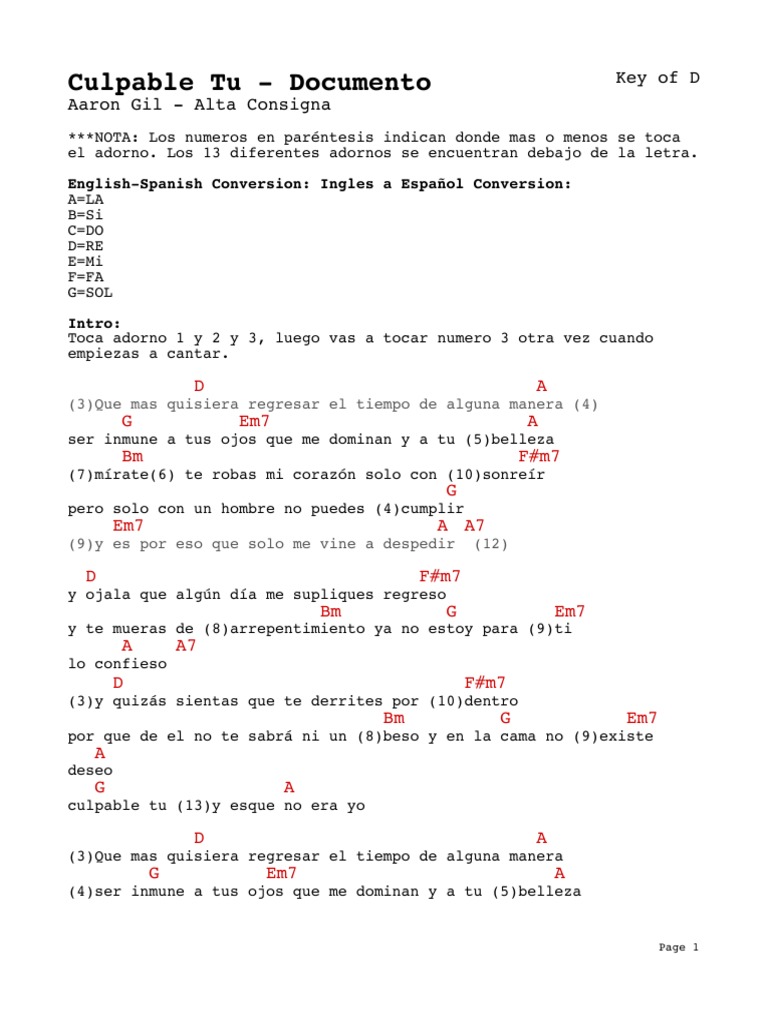 Culpable Tu Documento Pdf Ocio Entretenimiento General Tabs, letra y acordes de 'culpable tú' por alta consigna. culpable tu documento pdf ocio