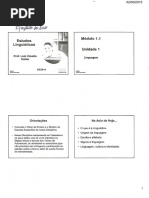 Estudos Linguísticos 1.1 - Parte 1
