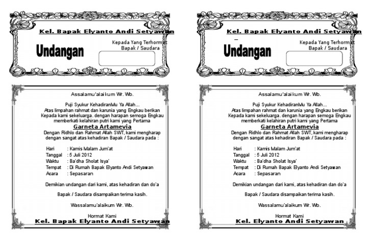 Undang1 Sepasaran Bayi Doc