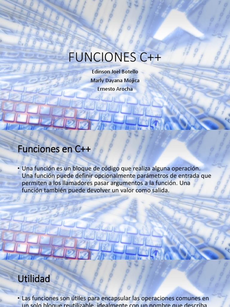 Funciones C++ | PDF | Función (Matemáticas) | C