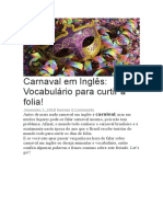 Carnaval em Inglês