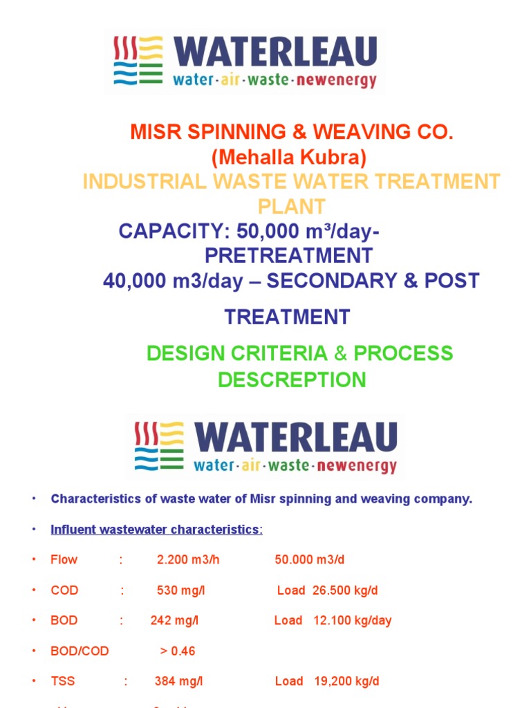 Misr Spinning & Weaving Co. (Mehalla Kubra) Industrial Waste Water