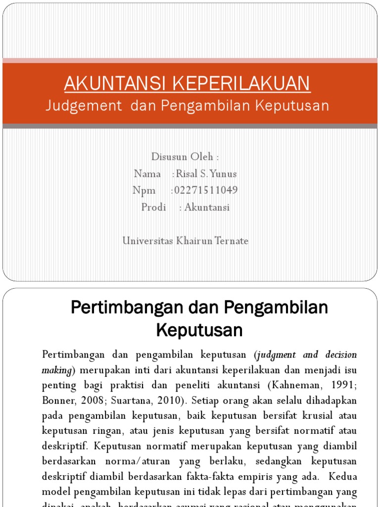 Judgement dalam Pengambilan Keputusan | PDF | Karier & Perkembangan ...