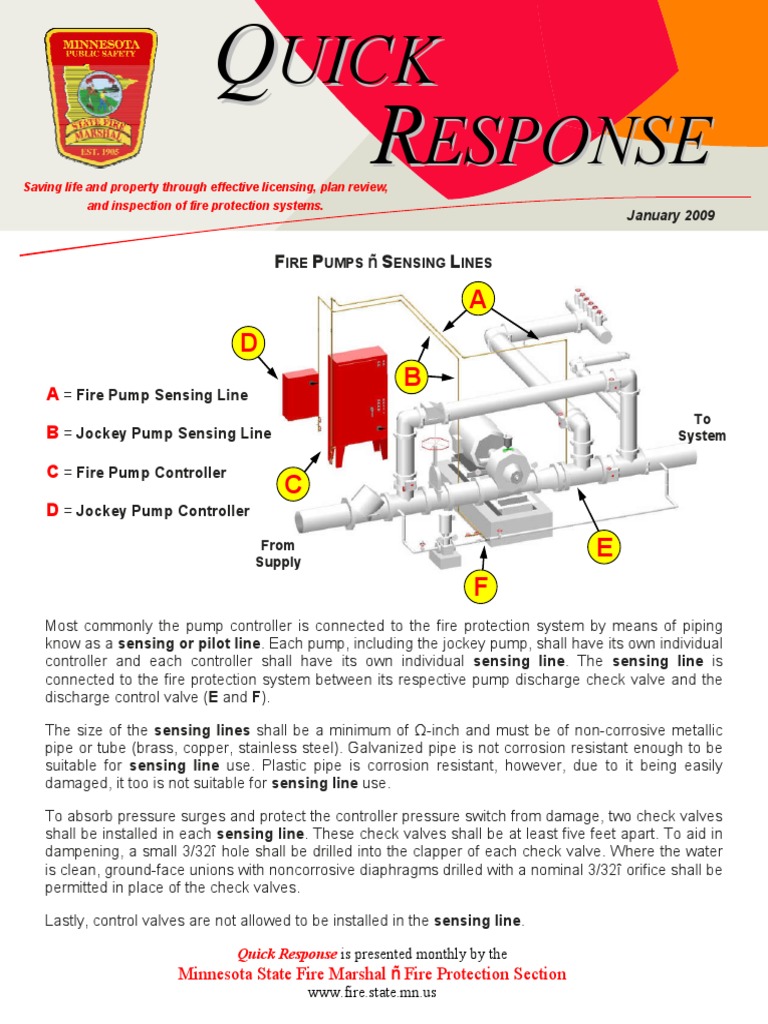 Fire Pump Sensing Line Guidelines | PDF | Valve | Pump
