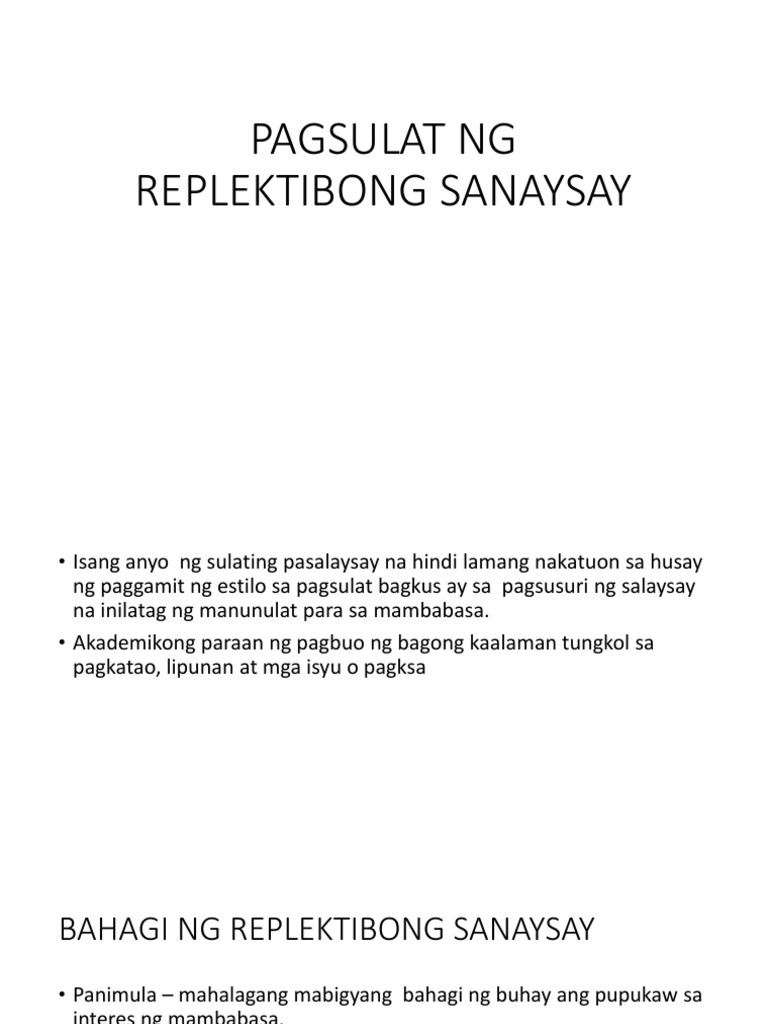 Ano Ang Hakbang Sa Pagsulat Ng Replektibong Sanaysay - pagsulite