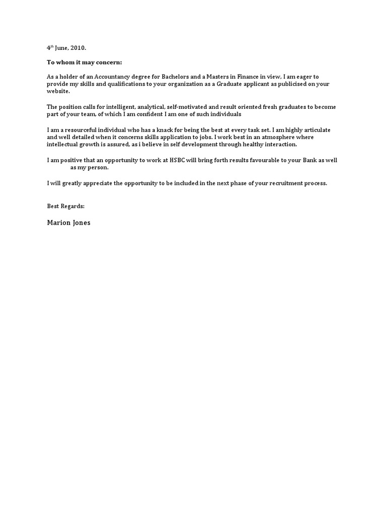 Graduate Application for HSBC Position | PDF