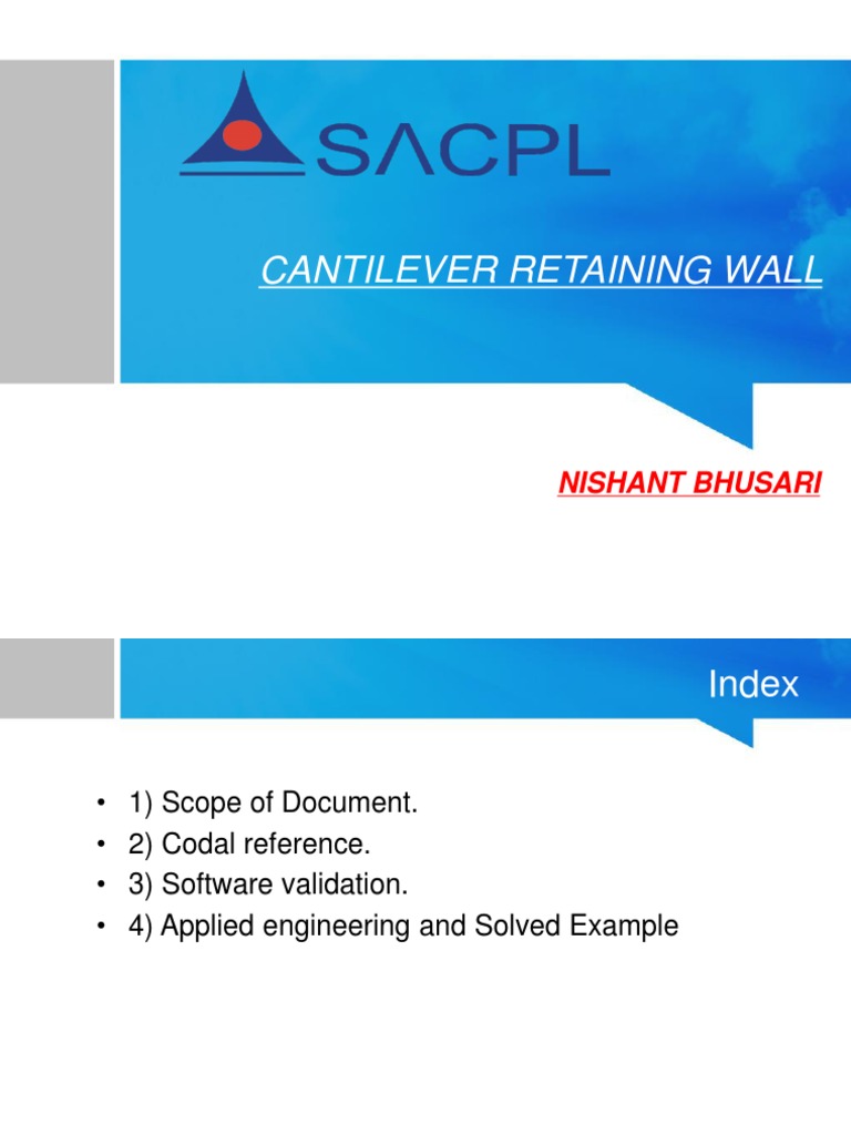 Cantilever Retaining Wall Design Guide | PDF | Wall | Civil Engineering