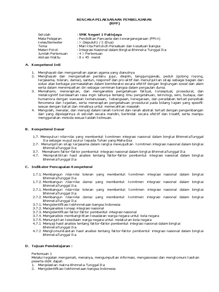 Bab 7 Integrasi Nasional Dalam Bingkai Bhinneka Tunggal Ika