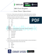 SBI Clerk English Previous Years Questions
