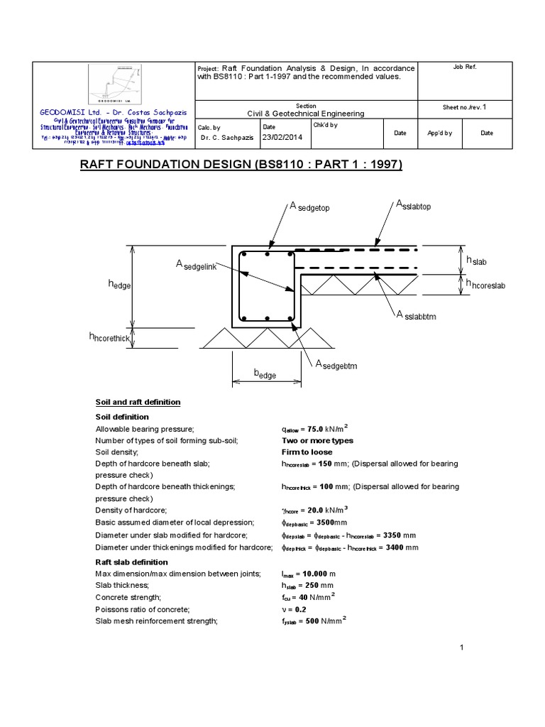 Raft Foundation Design per BS8110 | PDF | Geotechnical Engineering ...