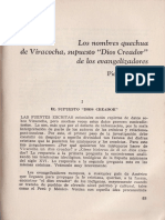 Pierre Duviols - Los Nombres Quechua de Viracocha, Supuesto Dios Creador de Los Evangelizadores