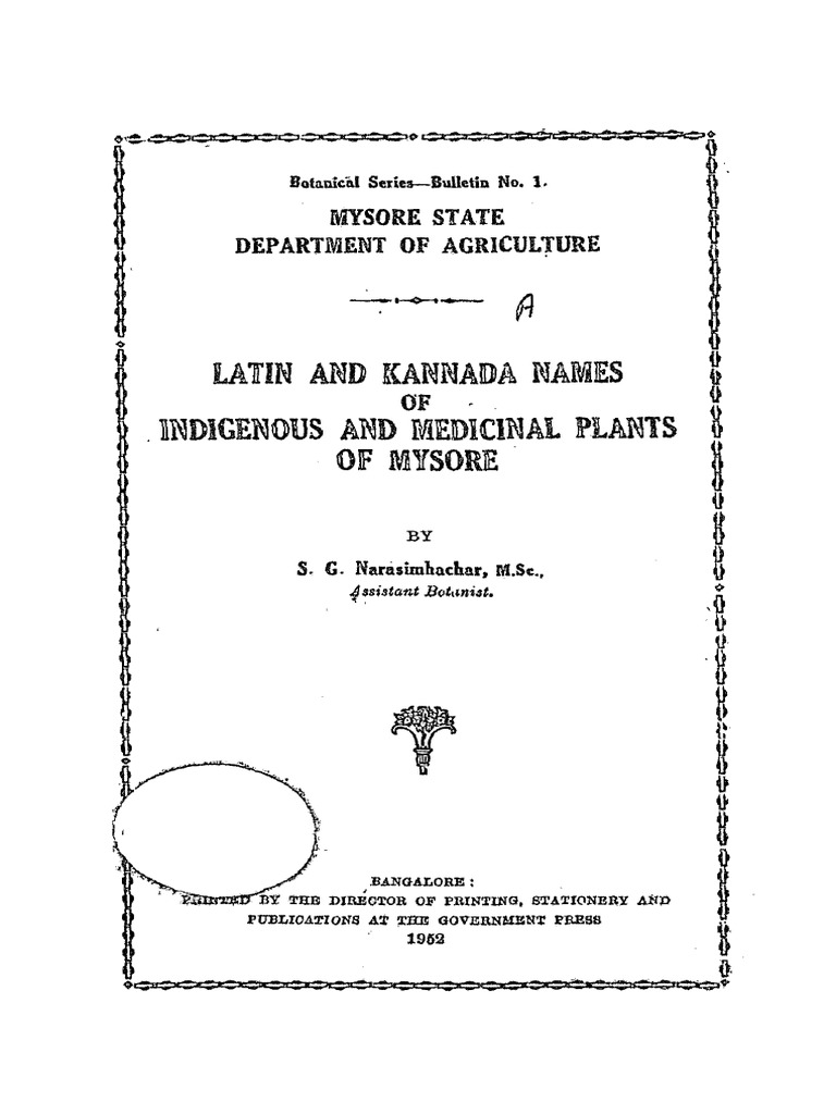 Kannada Names Medicinal Plants PDF Plants Trees