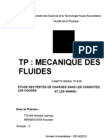 TP Mecaniuque Des Fluides Perte de Charge