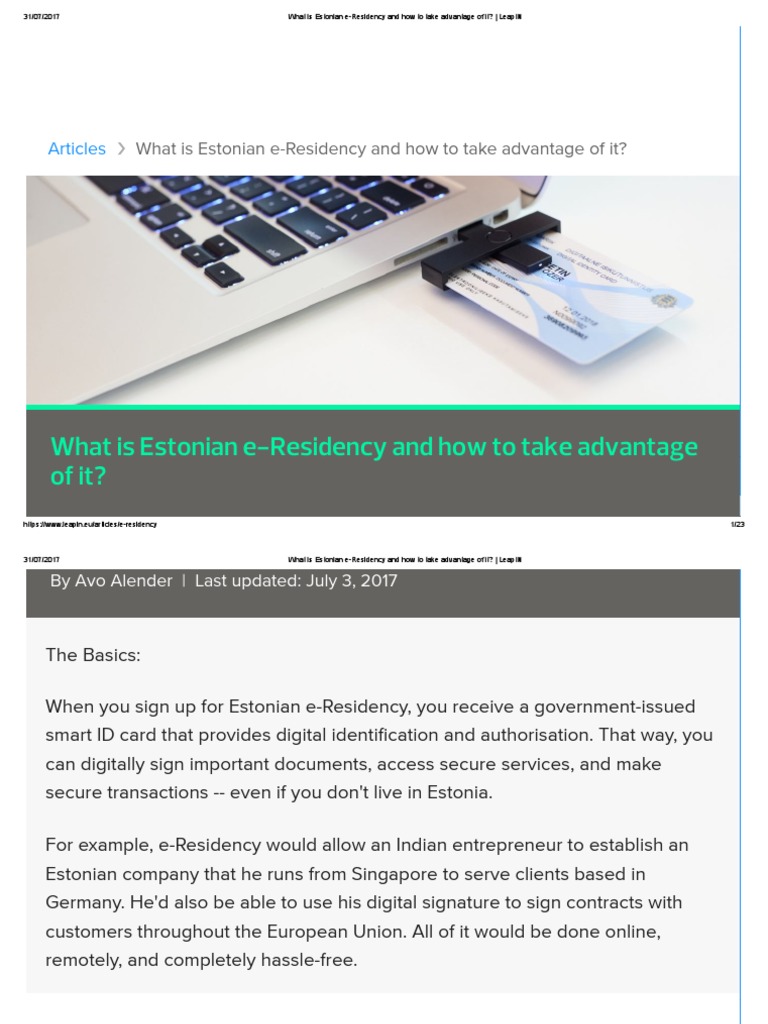 A closer look at Estonian E-Residency Pros