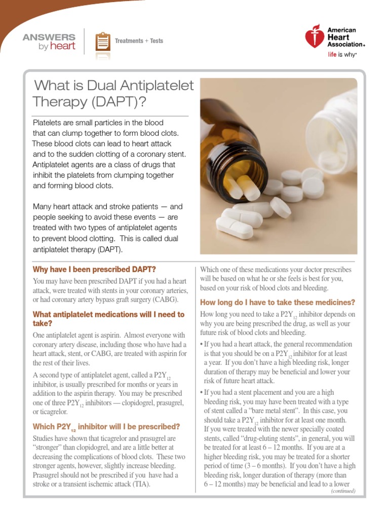 What Is Dual Antiplatelet Therapy (DAPT) ? Heart PDF Myocardial