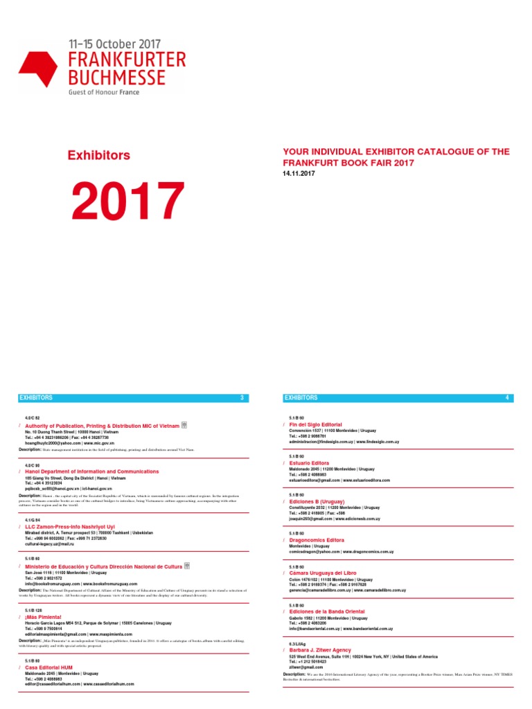 Exhibitors List Publishing Books