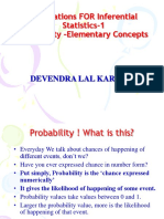 Foundations FOR Inferential Statistics-1 Probability - Elementary Concepts