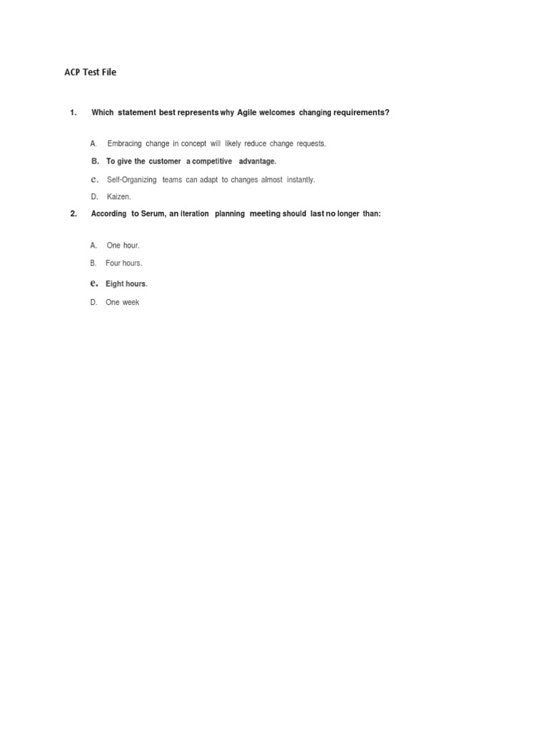 Agile and Scrum Test Questions | PDF