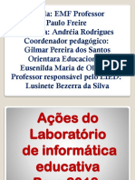 Ações Do laboratório de informática educativa  2018