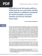 QUADROS, Carlos - Experiências de Formação Política e Intelectual de Um Comunista Família, Etnia, Leituras e Militância Estudantil de Jacob Gorender, Um Jovem Membro Do PCB Em Salvador (1923-1943)