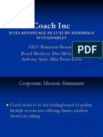 Coach Inc: Ceo-Rahmenta Bernard Board Members - Dan Mcgovern, Anthony Ayala, Mike Pierre-Louis