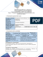 Guía de Actividades y Rúbrica de Evaluación Paso 1 - Proponer Las Soluciones Computacionales A Los Problemas Dados