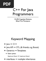 C++ For Java Programmers: 15-494 Cognitive Robotics Ethan Tira-Thompson