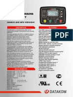 DKG-509 Automatic Mains Failure Unit: Canbus and Mpu Versions