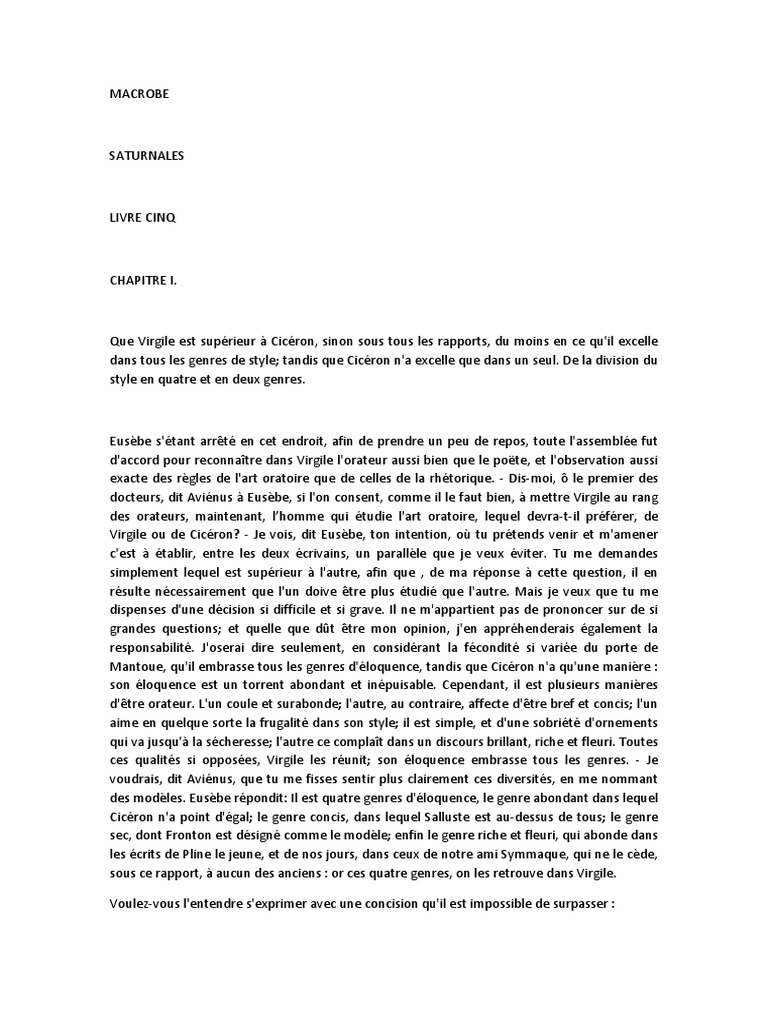 MACROBE Saturnales05 | PDF | Énéide | Rhétorique