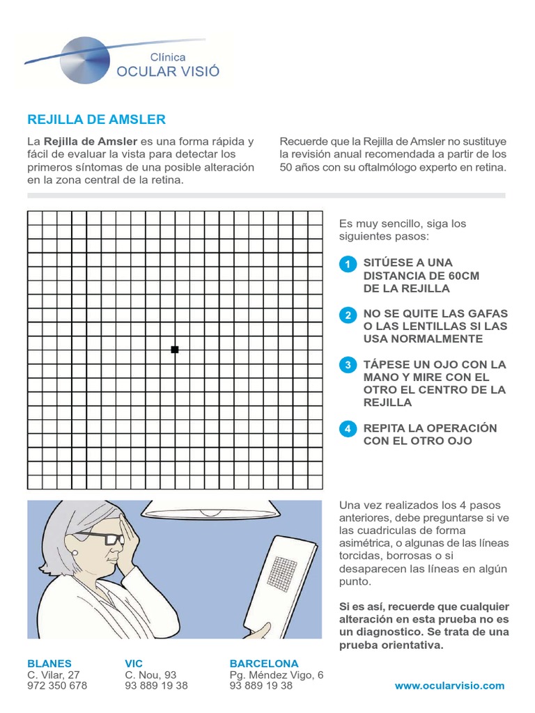 Amsler rejilla | Órganos sensoriales | Especialidades Medicas