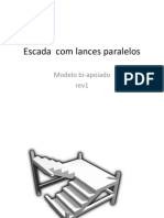 Projeto de escada de concreto armado com vãos paralelos