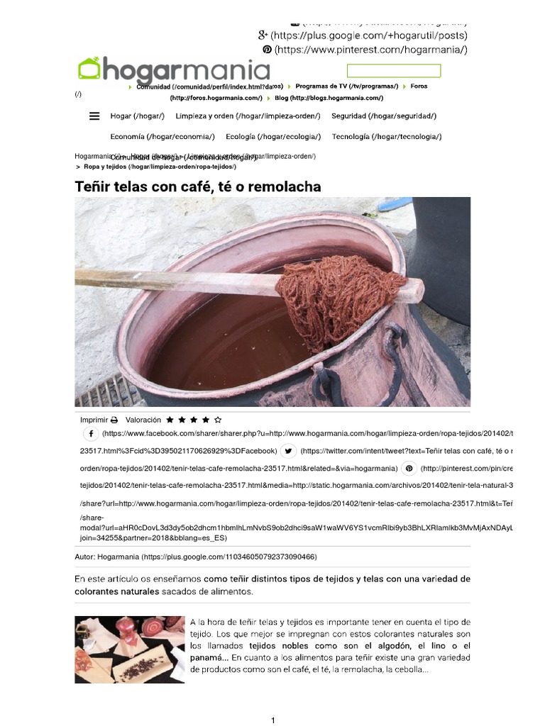 Teñir Telas Café, Té o Hogarmania PDF